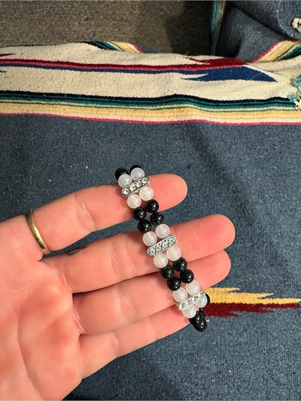 Beaded Bracelet Black & White